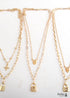 Boho Necklace, RH Two Layer Copper Gold Lock and Key